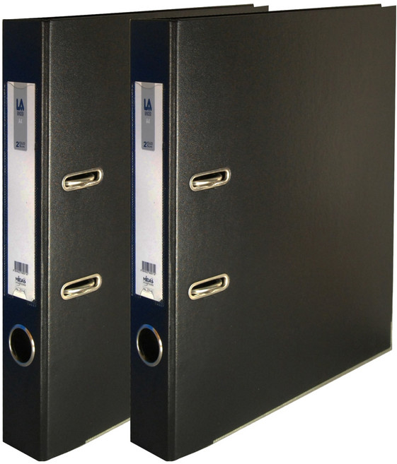 마이다스 레버아치 LA 세로형 민 바인더 2공 5cm, 흑색, 2개