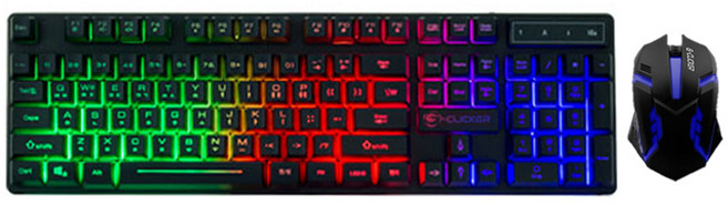 지클릭커 슈퍼히어로 유선키보드 마우스 세트, 블랙, GMK-180, 일반형