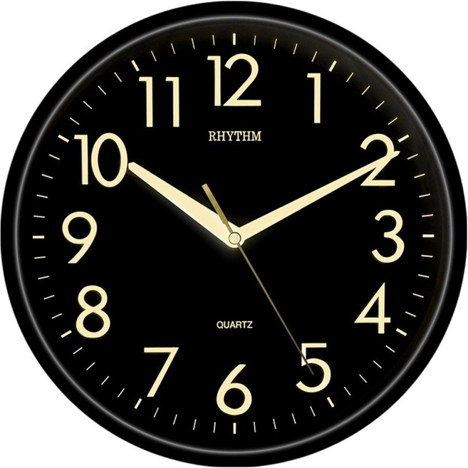 RHYTHM 日本麗聲時計 現代居家風格經典款掛鐘 10吋, 尊爵黑