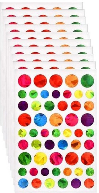 코히모 컬러 스티커 54p 세트 원형모양 5W0487, 혼합색상, 10세트
