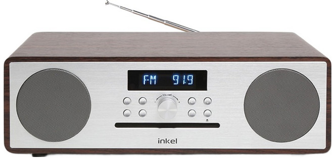 인켈 CD플레이어 겸 블루투스 오디오 스피커, IK-A370CD, Walnut