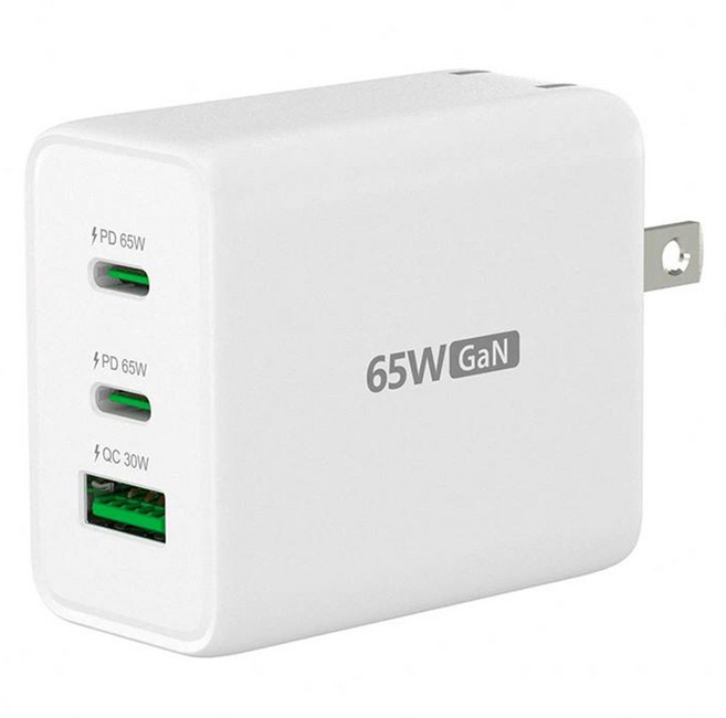 j5create 凱捷國際 JUP3365 65W 3 Ports GaN 氮化鎵 快速充電器 PD 3.0 / QC 3.0 折疊插頭 白色