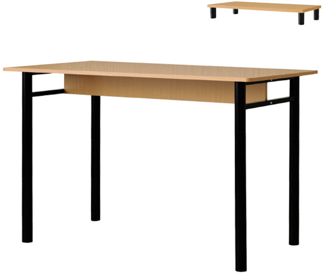 HOPMA 合馬家具 精選工作桌 + 螢幕架組合 E-D227NA-R1, 黃木紋色