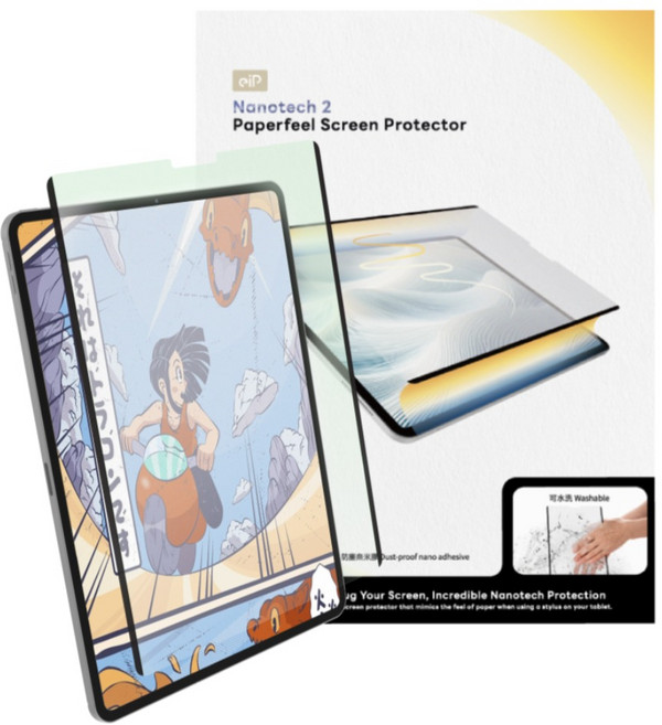 eiP 奈米2膜 類紙膜保護貼 抗藍光, 透明色, 1個