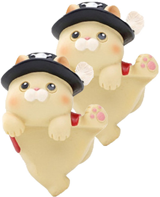 미미네아쿠아 걸이식 수조 장식품 동화 속 해적고양이, 2개