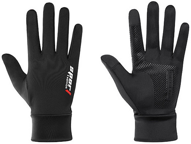 바코젤 남성용 터치 스포츠 등산 미끄럼방지 장갑 양손 세트, 블랙, 1세트
