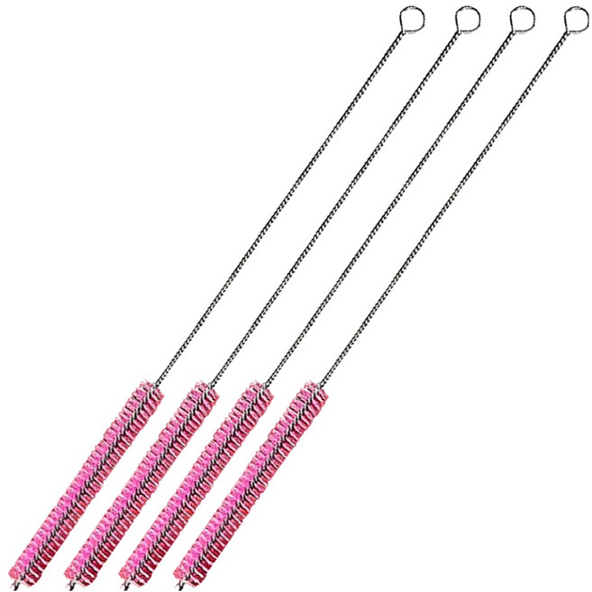 모나홈 롱 스텐 비비드 빨대세척솔 30cm, 4개, 핑크플럼