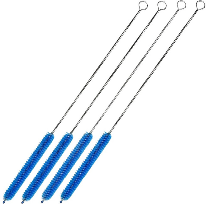 모나홈 롱 스텐 비비드 빨대세척솔 30cm, 4개, 마린블루
