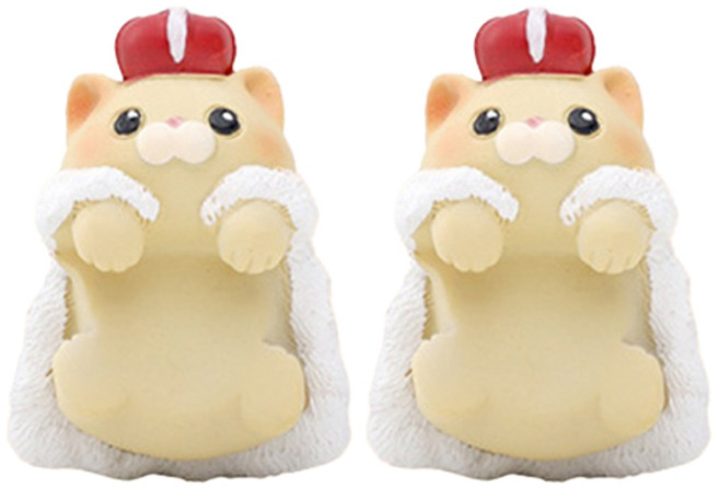 미미네아쿠아 걸이식 수조 장식품 동화 속 국왕고양이, 2개