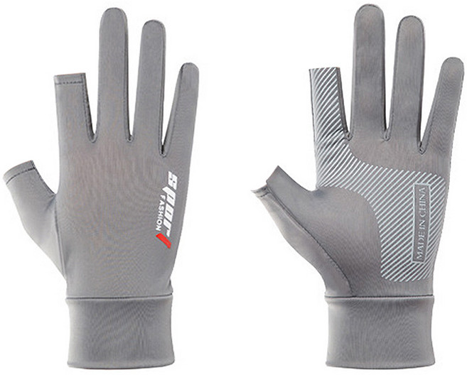 바코젤 남성용 스포츠 등산 미끄럼방지 손가락 장갑 양손 세트, 그레이, 1세트