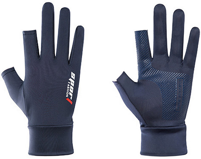 바코젤 남성용 스포츠 등산 미끄럼방지 손가락 장갑 양손 세트, 네이비, 1세트