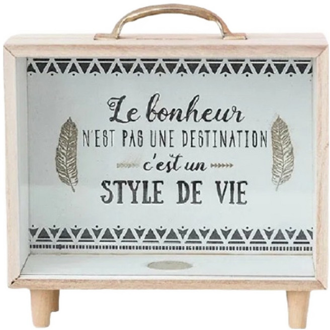 木質存錢筒 撲滿 長款, 顏色隨機, 1個