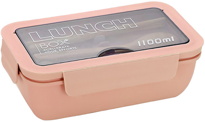 小麥購物 微波便當盒 L823 1.1L, 1個, 粉色