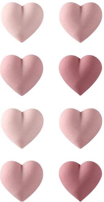 FaSoLa 簡約莫蘭迪多用途磁吸冰箱貼8件組, 粉色心型款