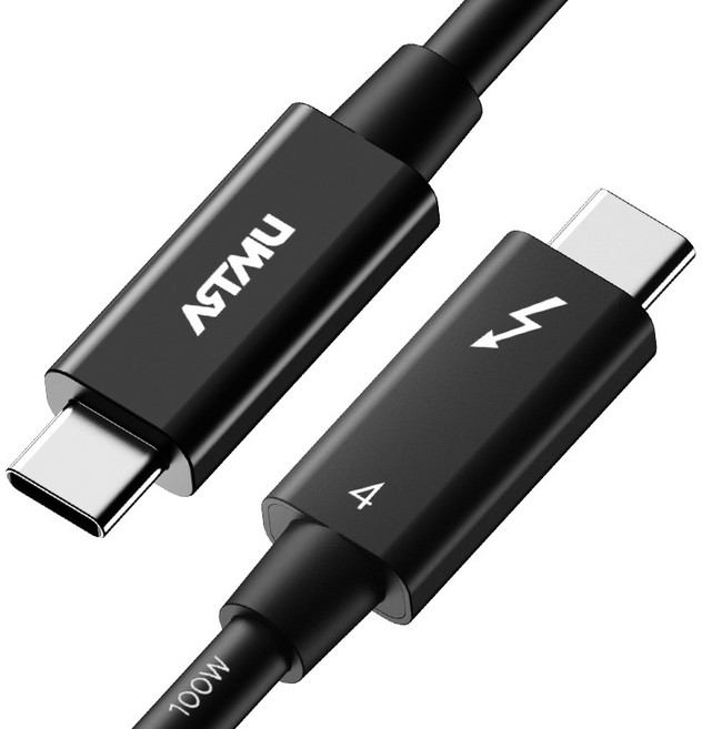 ARTMU Intel Thunderbolt 4 100W 40Gbps 傳輸線 黑色, 1個, 2m