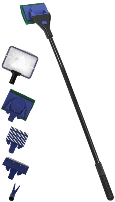 칸후아쿠아리움 5in1 어항 수족관 청소 관리 샌드 플래터 + 뜰채 + 매직 스펀지 + 수초 클램프 + 칼날 스크래퍼 세트, 1세트