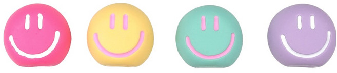 패리스독 강아지 해피 스마일 라텍스 토이 4종 세트, 핑크 + 옐로우 + 민트 + 퍼플, 1세트