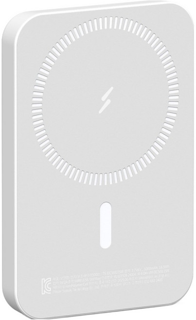 모디스 초경량 무선 충전 메탈링 포함 맥세이프 보조배터리 5000mAh, 화이트, TS-DC5WL05W