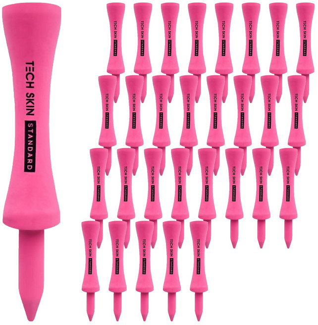 테크스킨 스탠다드 대나무 골프티, 네온핑크, 50개