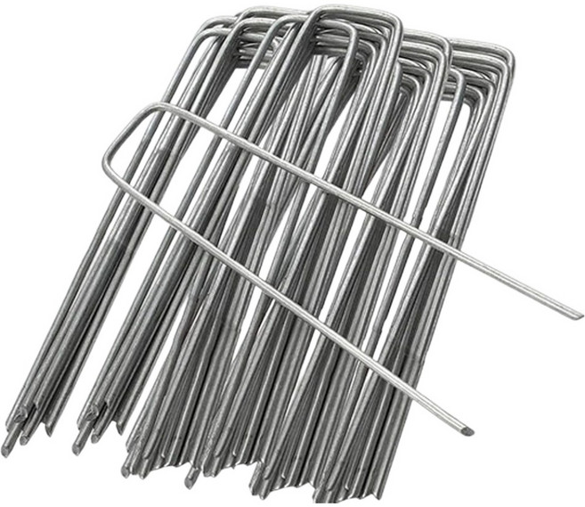 앙플랜트 철제 U자 부직포 멀칭 고정 핀, 50개