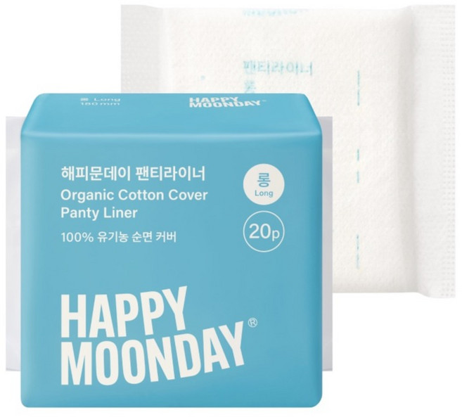 해피문데이 유기농 순면 커버 팬티라이너, 롱, 20개입, 1개