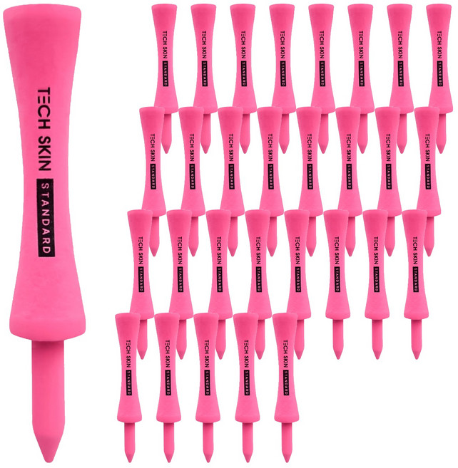테크스킨 스탠다드 대나무 골프티, 네온핑크, 50개