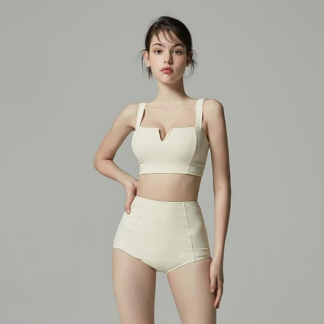 비키니밴더 여성용 브이컷 하이웨스트 비키니