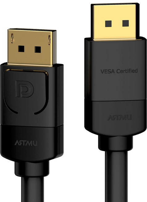 아트뮤 VESA 인증 DP to DP 1.4 8K DisplayPort 케이블 버튼 블랙 2m 1개