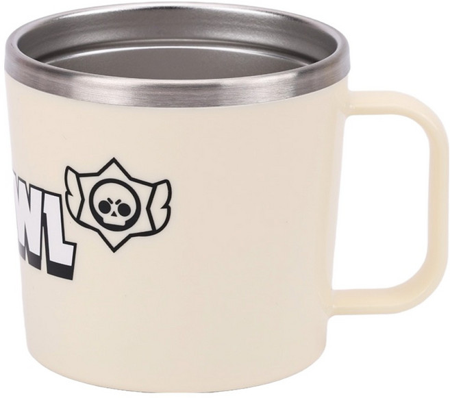 릴팡 브롤 스타즈 컬리 식기세척기용 스텐컵 260ml, 크림, 1개