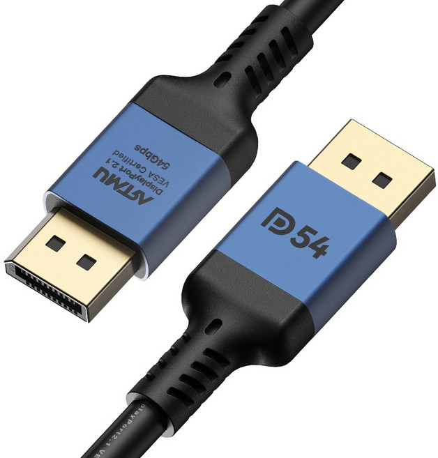 아트뮤 VESA 인증 DP to DP 2.1 DP54 16K DisplayPort 케이블 메탈블루 2m 1개