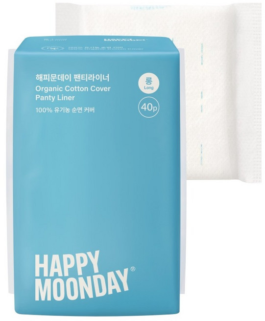 해피문데이 유기농 순면 커버 팬티라이너, 롱, 40개입, 1개