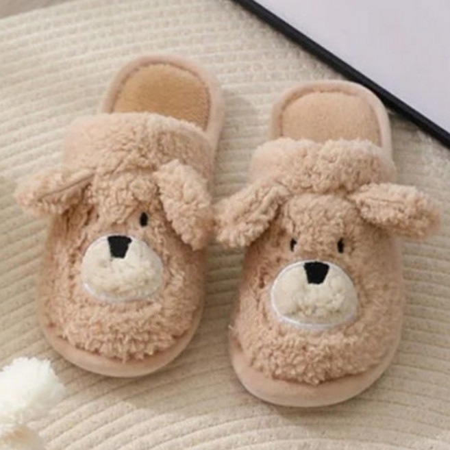 아트조이 곰돌이 털슬리퍼, BROWN, 1개