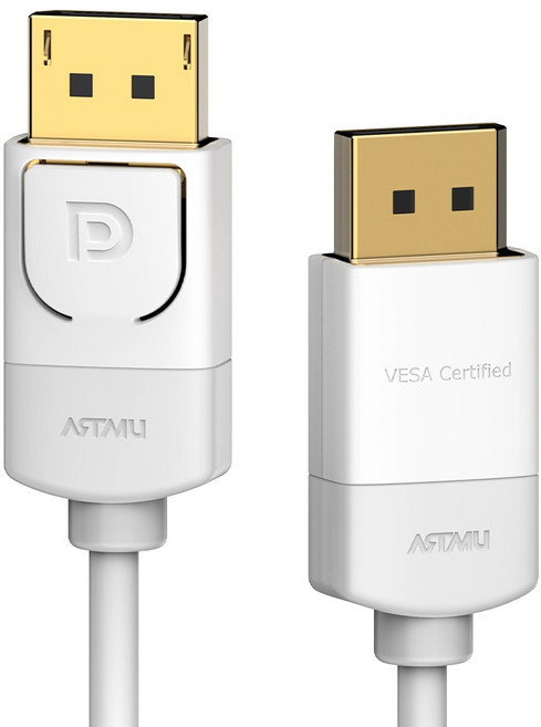 아트뮤 VESA 인증 DP to DP 1.4 8K DisplayPort 케이블 버튼 화이트 2m 1개