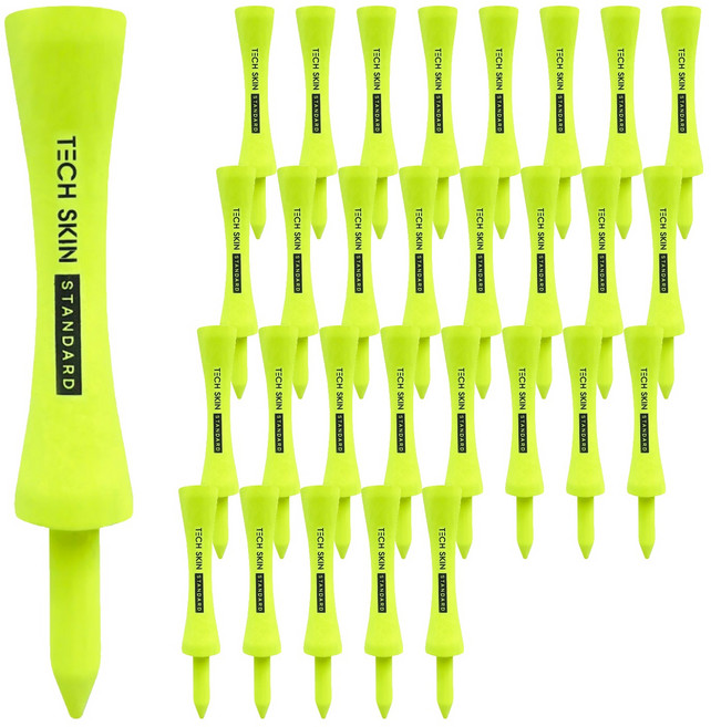 테크스킨 스탠다드 대나무 골프티, 네온그린, 50개