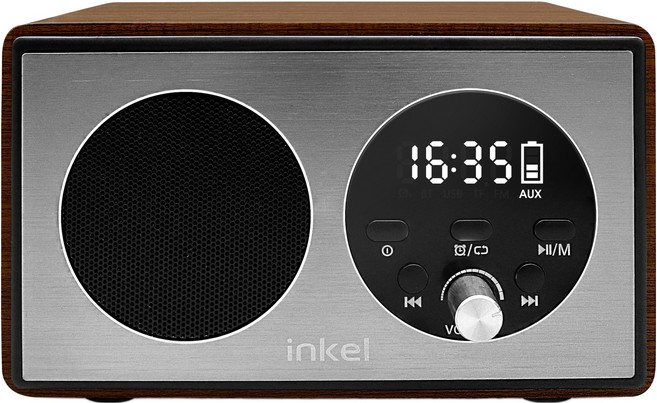 인켈 휴대용 시스템 올인원 미니 오디오 블루투스 스피커, IK-BT31, 월넛