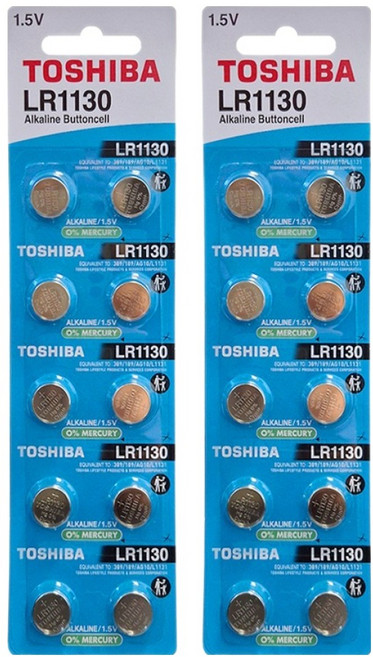 도시바 알카라인 버튼 건전지 LR1130, 10개입, 2개