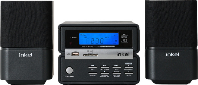 인켈 올인원 미니 컴포넌트 + 분리형 오디오 블루투스 스피커 세트, IK-CP250MC, 블랙