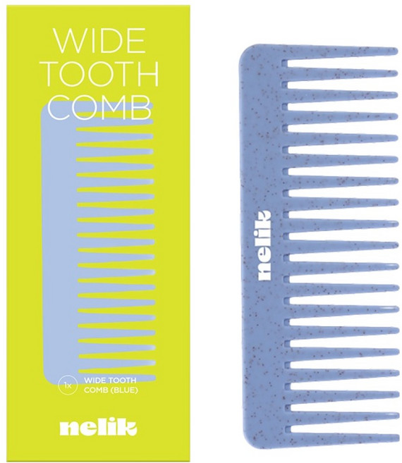 넬릭 휴대용 엉킴방지 반달빗, 1개, 블루