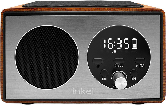 인켈 휴대용 시스템 올인원 미니 무선충전 오디오 블루투스 스피커, IK-BT33C, 메이플