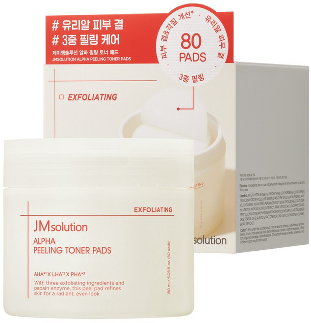 제이엠솔루션 알파 필링 토너 패드 180ml, 1개, 80매입