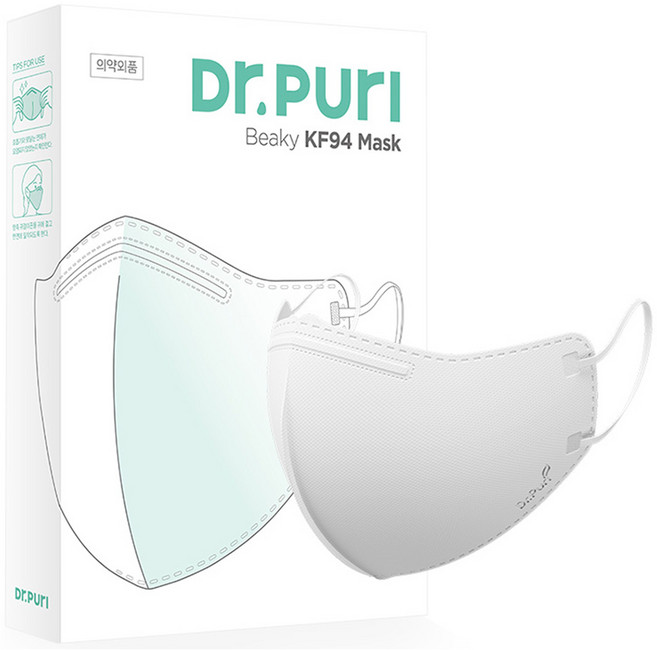 닥터퓨리 비키 황사방역마스크 KF94 중형, 10개입, 1개, 화이트