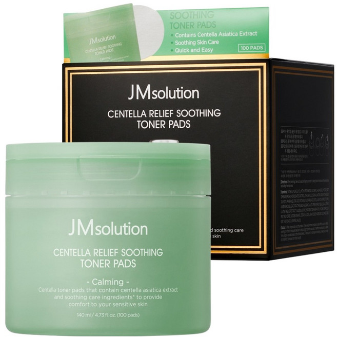 제이엠솔루션 센텔라 릴리프 수딩 진정 토너 패드 140ml, 1개, 100매입
