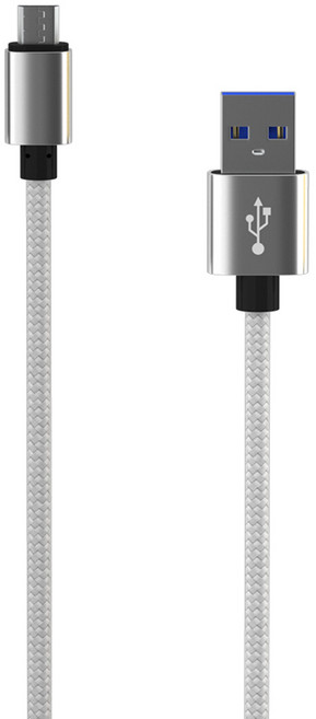 요이치 팔레트 마이크로 5핀 고속 충전 케이블, 실버, 100cm, 1개