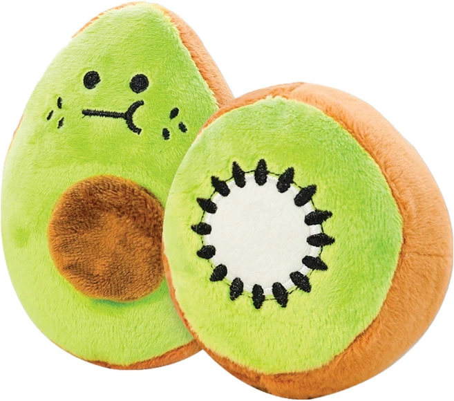 멍냥 반려동물 삑삑이 장난감 아보카도 + 키위 세트, 녹색, 1세트 - 쿠팡