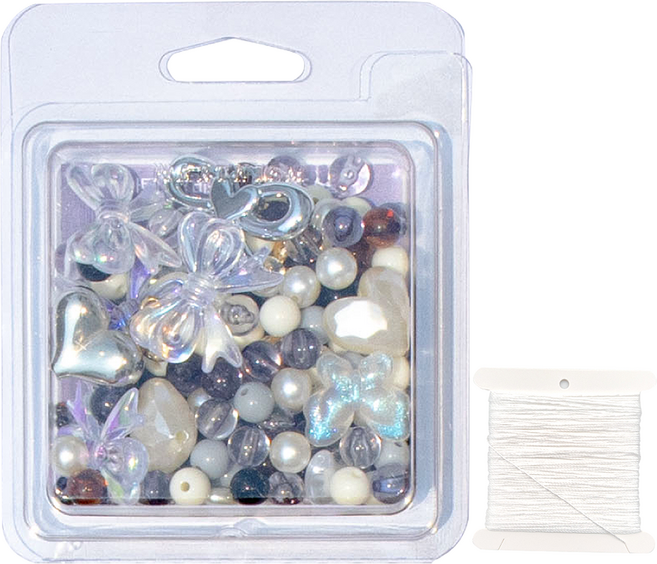 아트니즘 비즈스쿱 공예 키링 팔찌 만들기 세트, 미드나잇오로라, 1세트