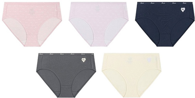 푸마바디웨어 여아용 퓨어 안심코튼 팬티 5종 세트
