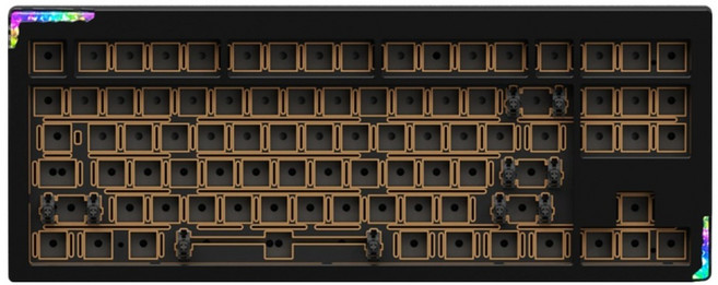 몬스타기어 베어본 풀알루미늄 볼캐치 QMK 유무선 블루투스 텐키리스 키보드, 블랙, STELLA 87, 제조사축