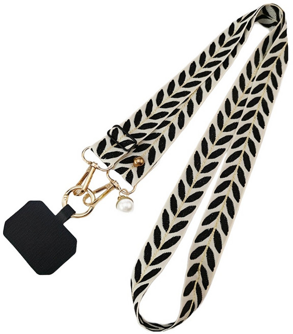 아이작큐브 어깨편한 휴대폰 스트랩 목걸이줄, 03 블랙, 1개