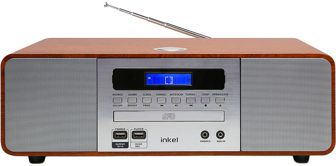 인켈 스피커 CD 플레이어 블루투스 오디오, IK-A360CD, 실버 메이플