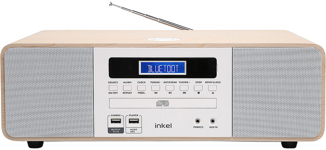 인켈 스피커 CD 플레이어 블루투스 오디오, IK-A360CD, 화이트 오크